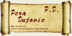 Pera Dujović vizit kartica